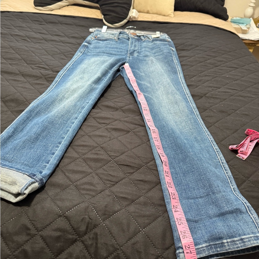 Judy Blue Denim Straight Capri Jean in Deep Blue - Picture 8 of 16